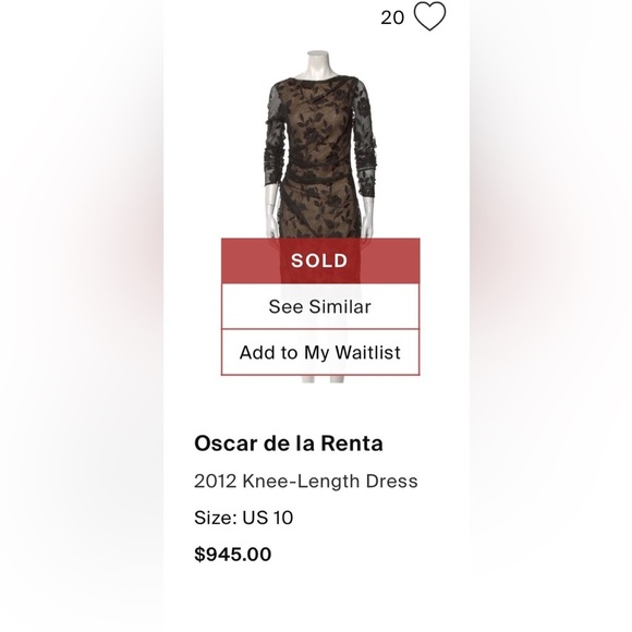 Oscar de la Renta Black Floral Lace Ruched Midi Sheath Dress 8 - Picture 9 of 9